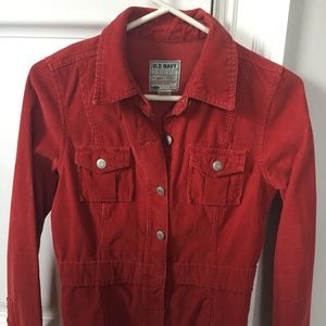 Old Navy burnt orange corduroy button down jacket
